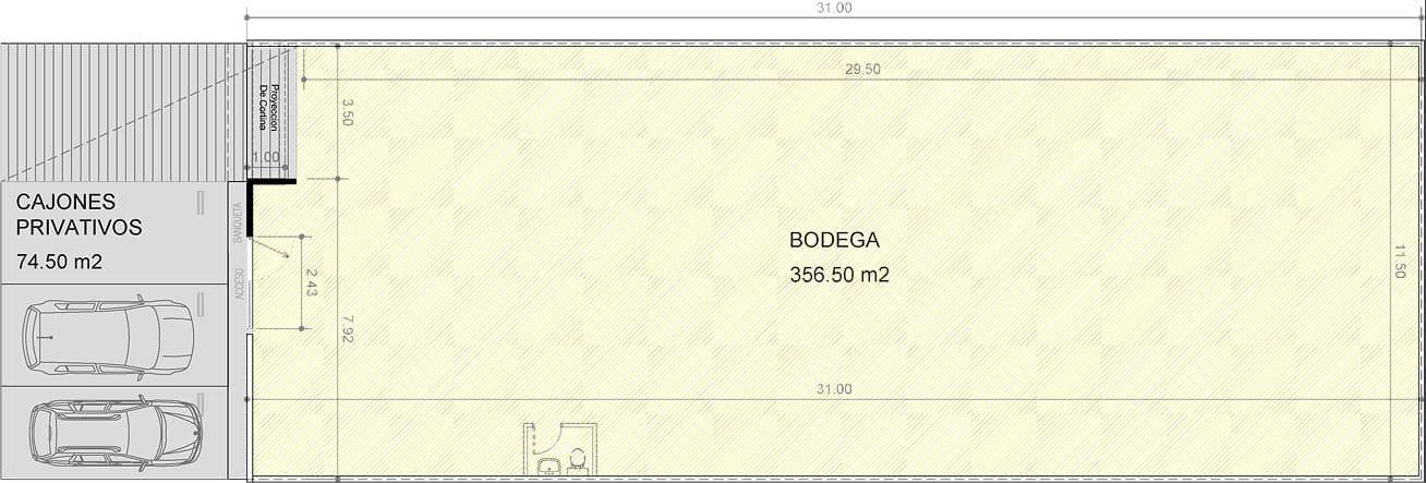 Bodega de 356 m²