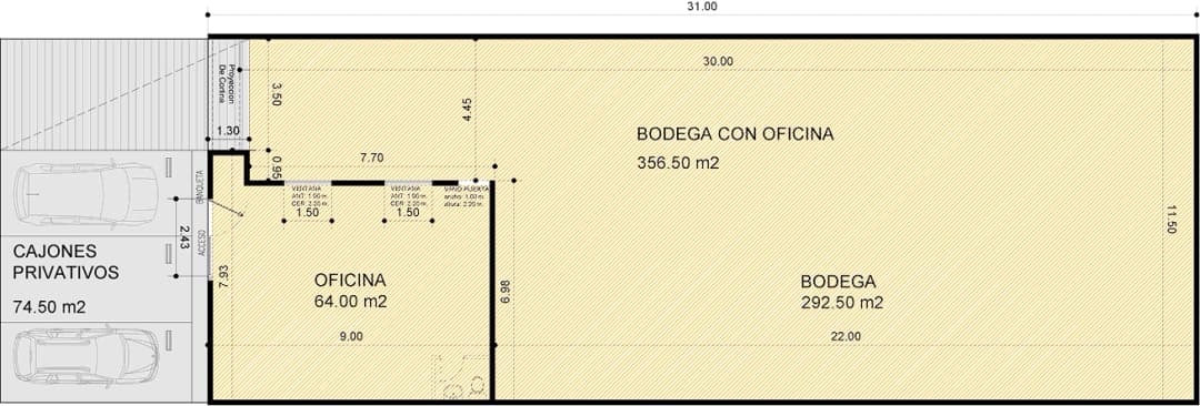 Bodega de 356 m²