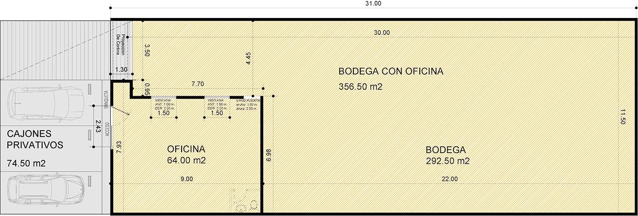 Bodega de 356 m²