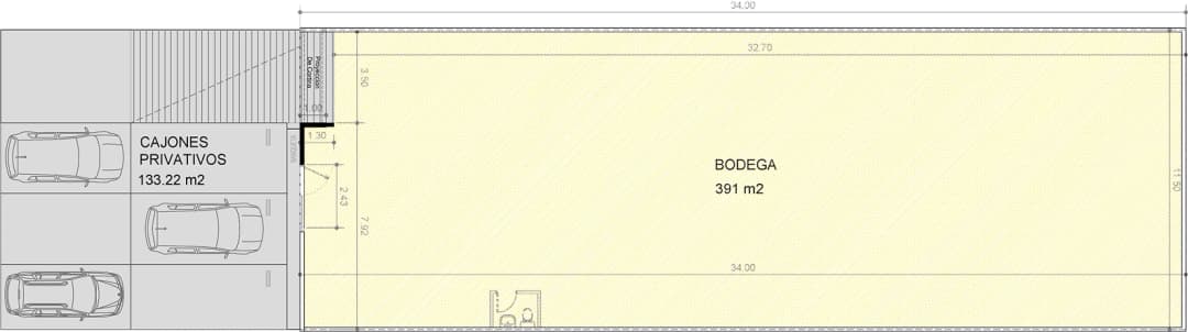 Bodega de 391 m²